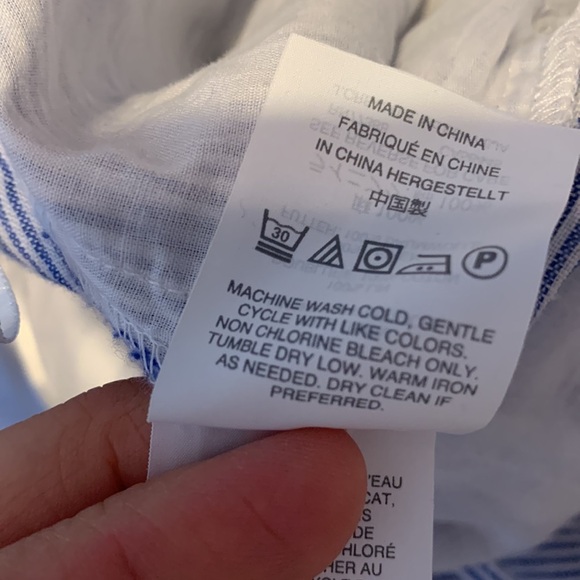 J CREW Spaghetti-strap jumpsuit striped beauchamps linen blue white wide leg 4 - Picture 10 of 14